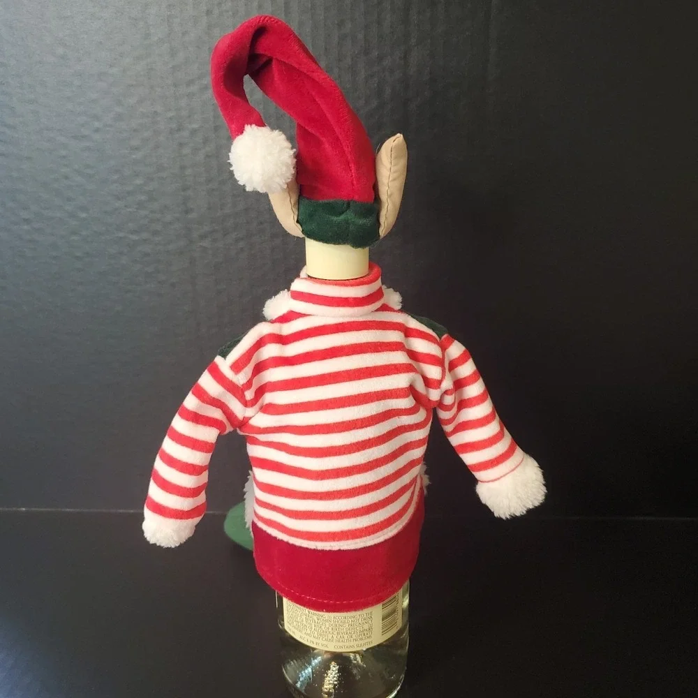Christmas ELF Wine Bottle Topper Costume White Elephant Funny Gag Gift